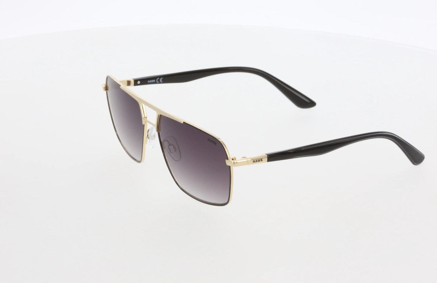 HAWK Men’s Geometric Sunglasses – Yellow Metal Frame with Smoked Degrade Lenses (Model HW2110) - ONLY 10 LEFT!