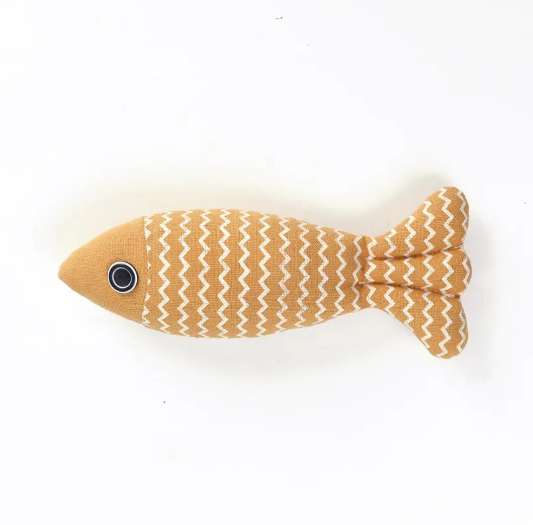 Linen Fish Cat Toy – Durable, Bite-Friendly Pillow for Feline Fun and Exercise