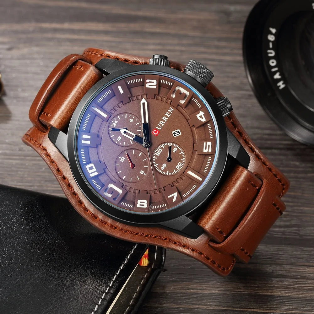 Curren Men's Leather Wristwatch