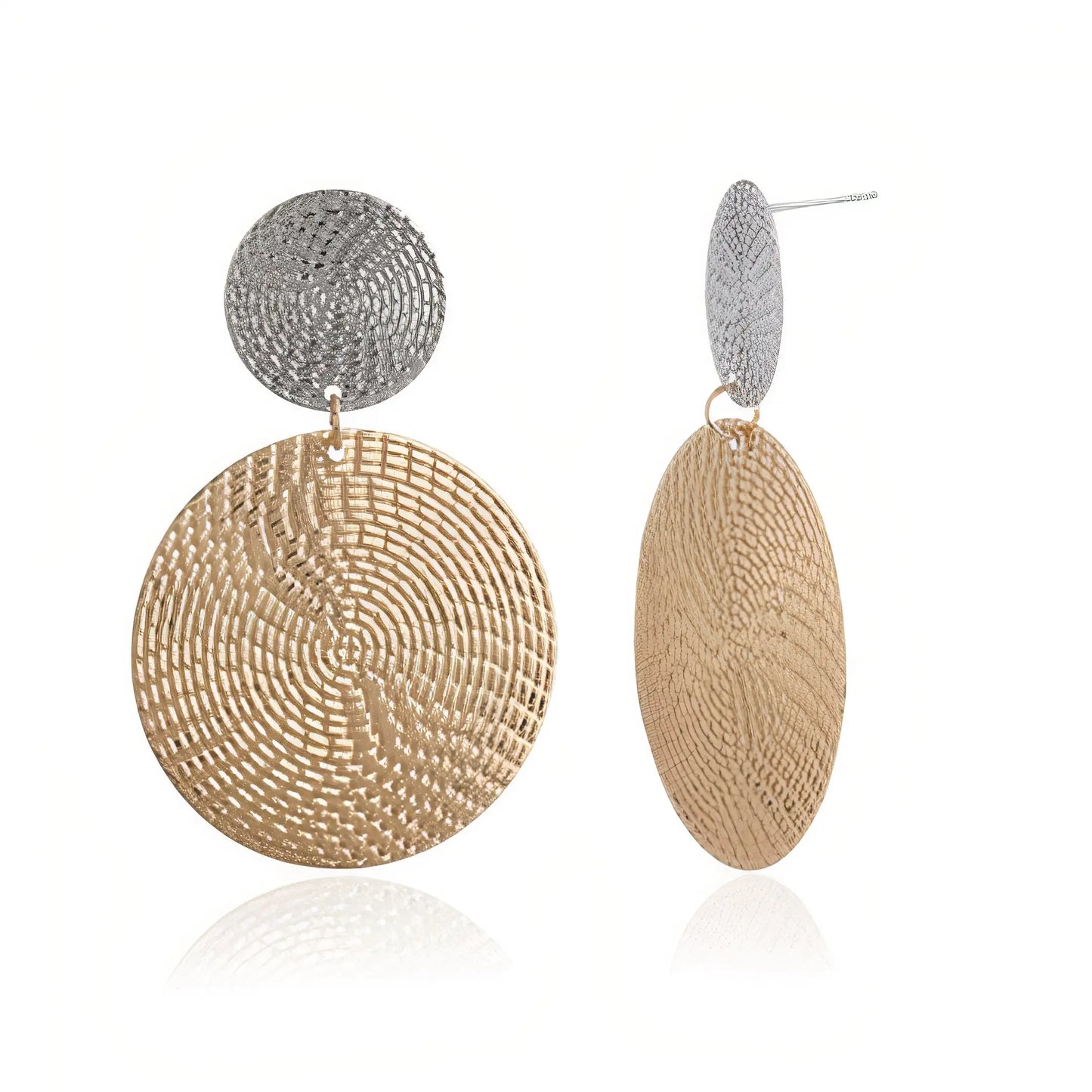 Orbit Earrings – Textured Gold & Silver Plated Metallic Earrings (ONLY 1 LEFT!)
