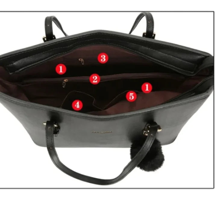 Casual Water-Resistant Bucket Handbag with Fluffy Charm – Everyday Elegance with a Playful Twist