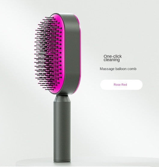 Self-Cleaning Hair Brush for Women – Effortless Detangling & Scalp Massage