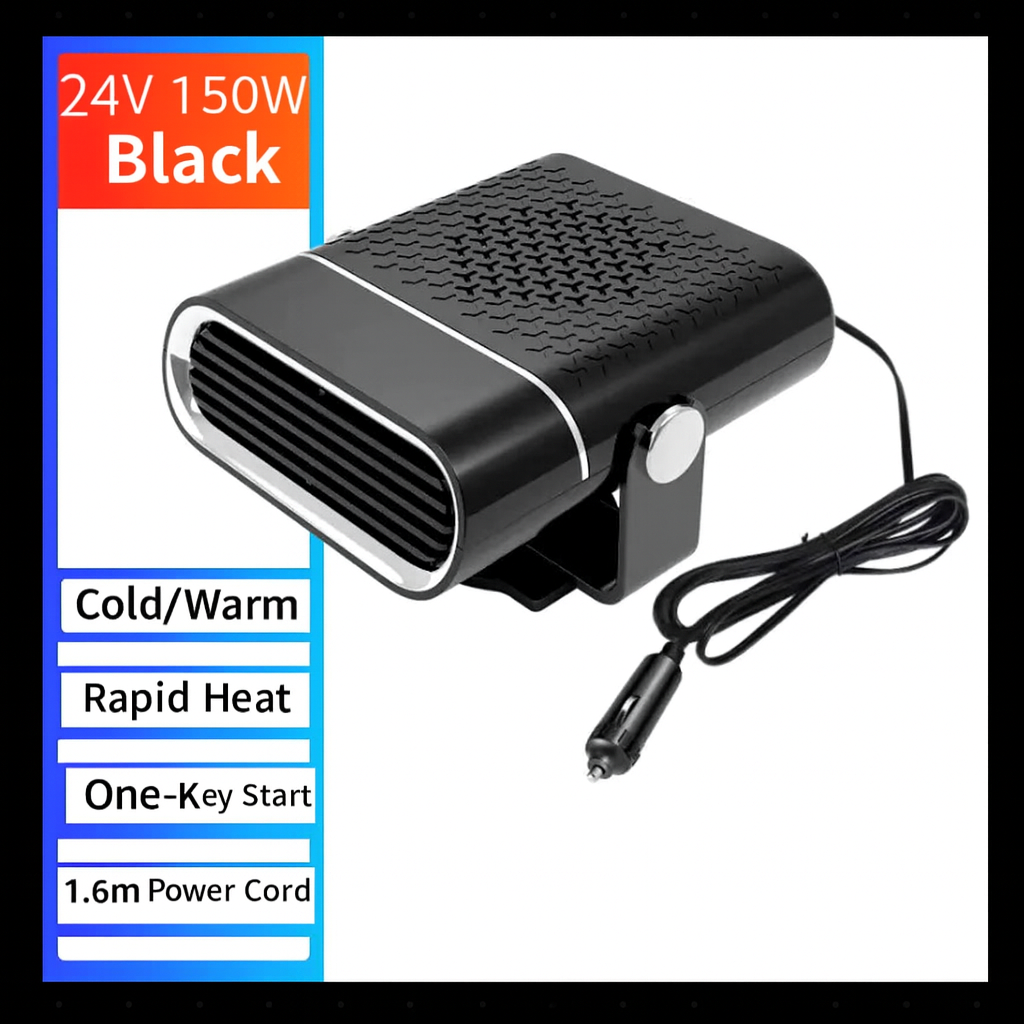 1194 Car Heater – Fast Heating, Defrosting & Defogging (12V/24V, Compact ABS Design)