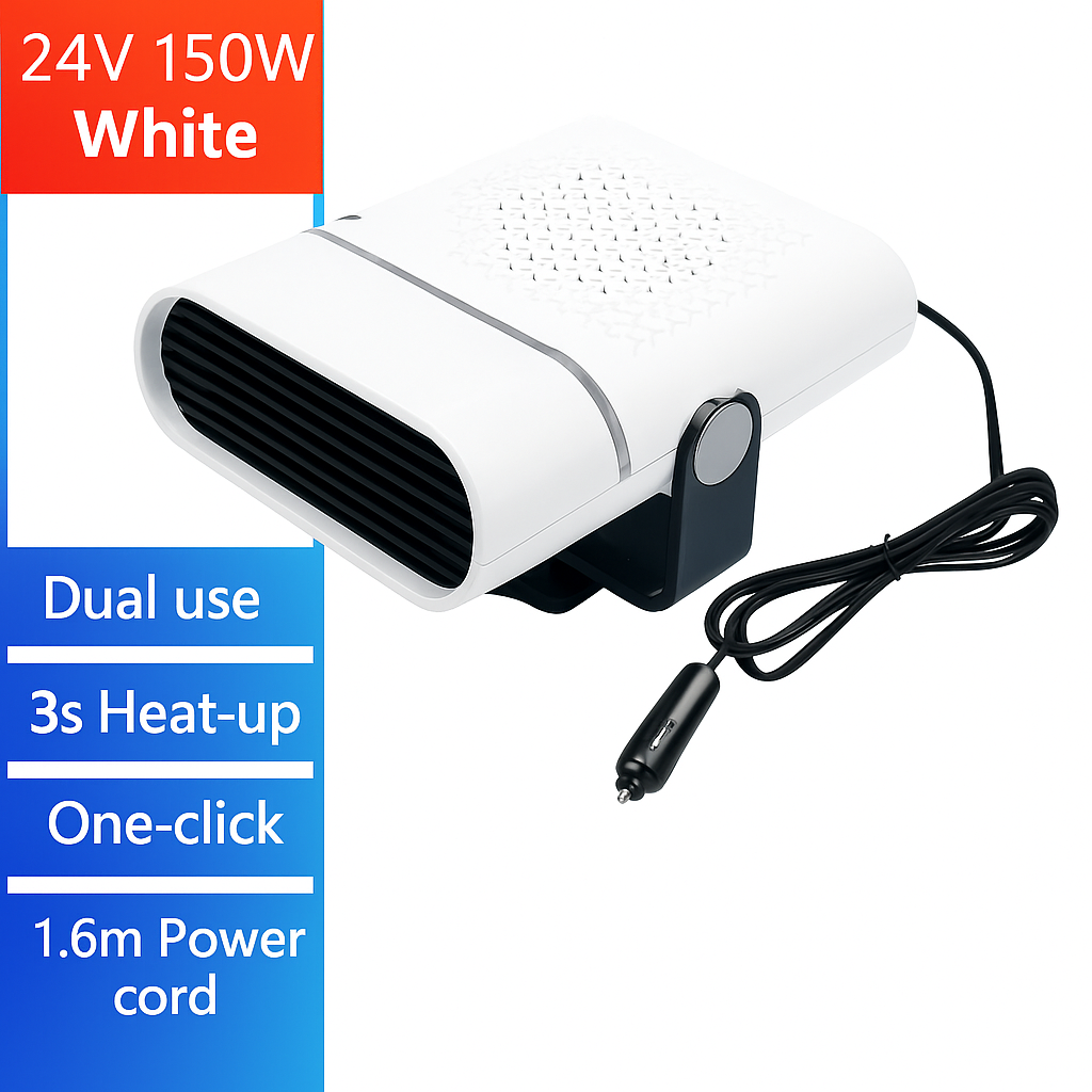 1194 Car Heater – Fast Heating, Defrosting & Defogging (12V/24V, Compact ABS Design)
