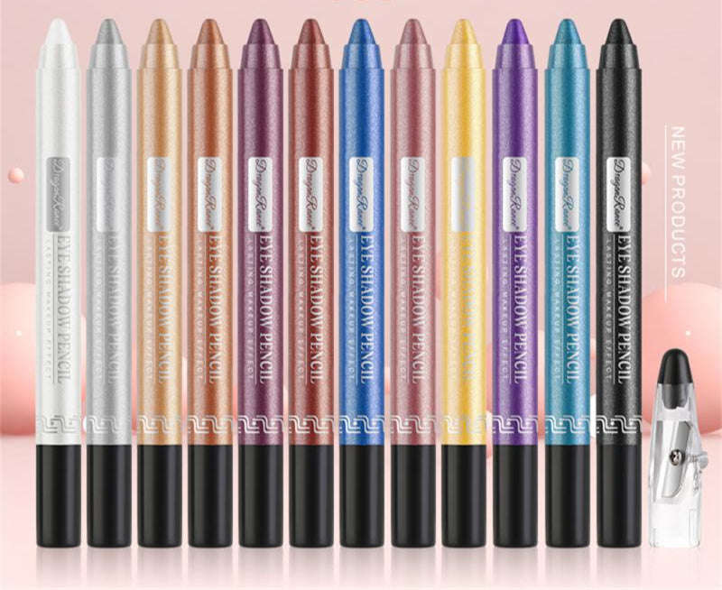 12 Colors Eyeshadow Pencil Set – Shimmering Waterproof Cream Sticks for Effortless Eye Looks