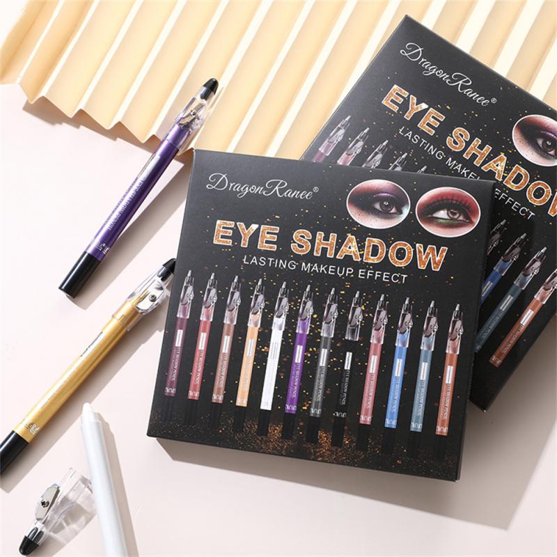 12 Colors Eyeshadow Pencil Set – Shimmering Waterproof Cream Sticks for Effortless Eye Looks