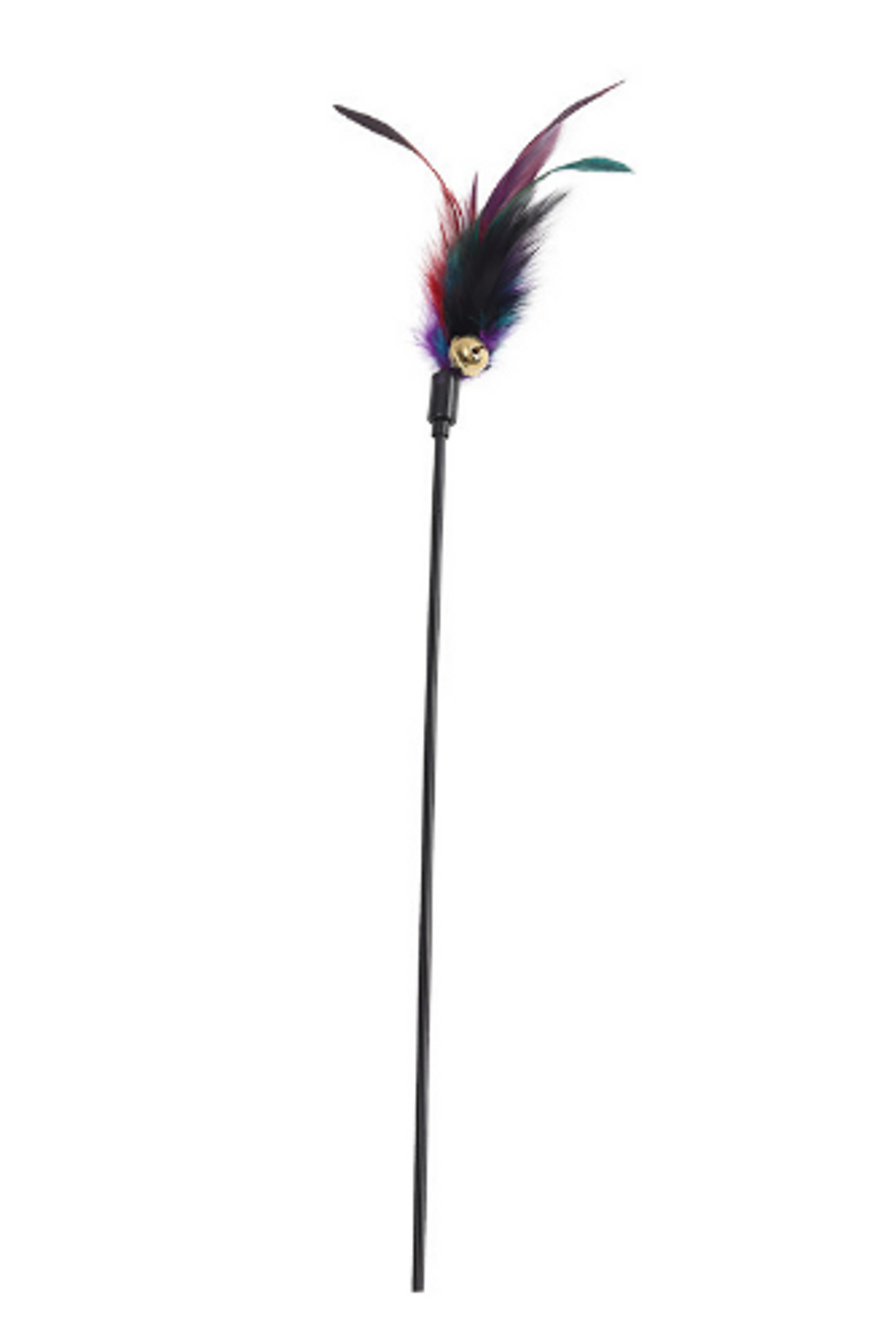 Funny Kitten Cat Teaser Interactive Toy Rod (With Bell and Feather, Durable & Non-Toxic)