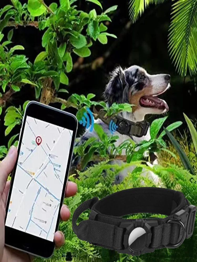 AirTag Protective Dog Collar – Adjustable Anti-Breakaway Tracking Collar for Medium to Extra-Large Dogs (S–XL)