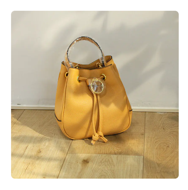 Women's Bucket Bag – First Layer Cowhide with Minimalist Design & Smart Interior Storage