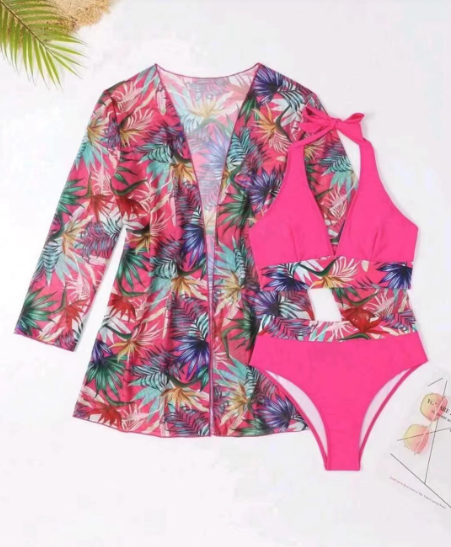 Cross-Border European & American Sexy Bikini Set – 3-Piece Mesh Design (Sizes S–XL)