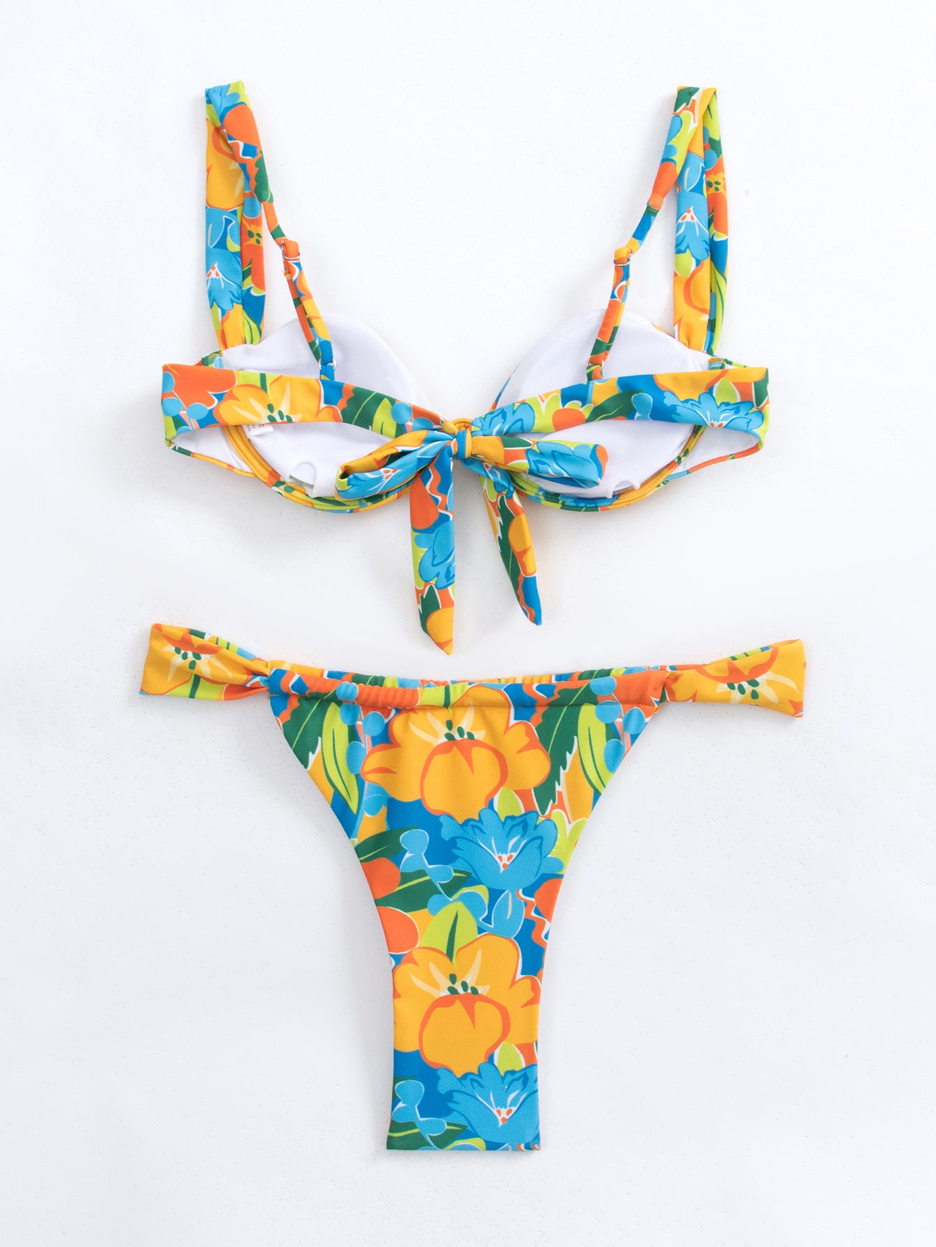 Printed Bikini – Stylish Nylon-Spandex Two-Piece in Pink or Green (Sizes S–L)