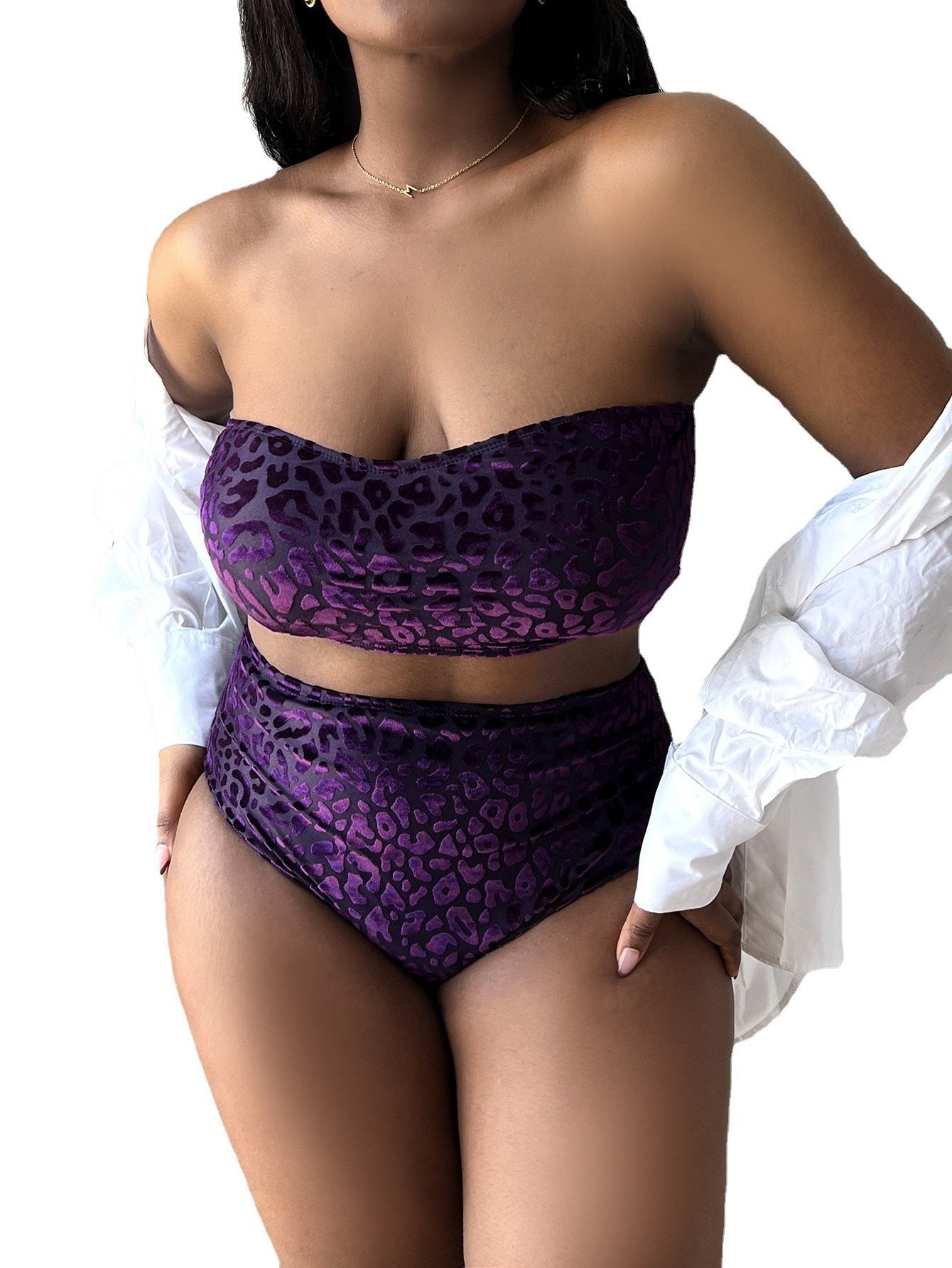 High-Waisted Two-Piece Bikini Set – Plus Size Swimwear in Vibrant Colors (0XL–4XL)