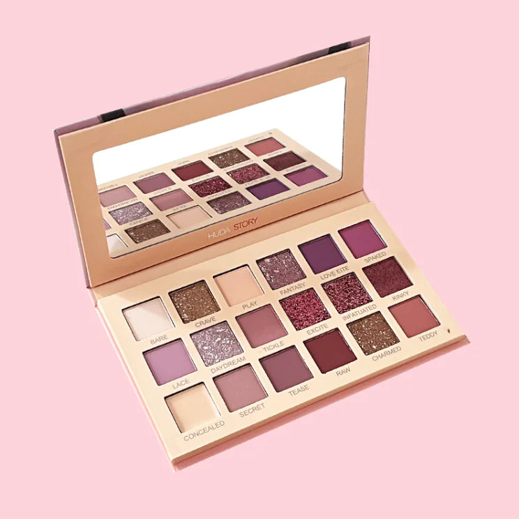 Desert Rose Eyeshadow Palette – 18 Matte & Shimmer Shades in Warm Neutral Tones (6.9" x 4.1" x 0.6")