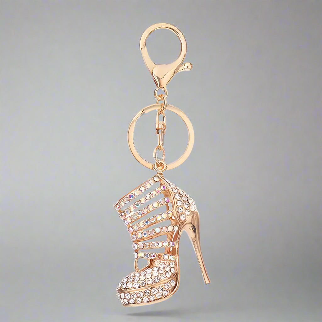 Exaggerated Trend Alloy High Heels Keychain Pendant – Rhinestone-Studded Fashion Charm