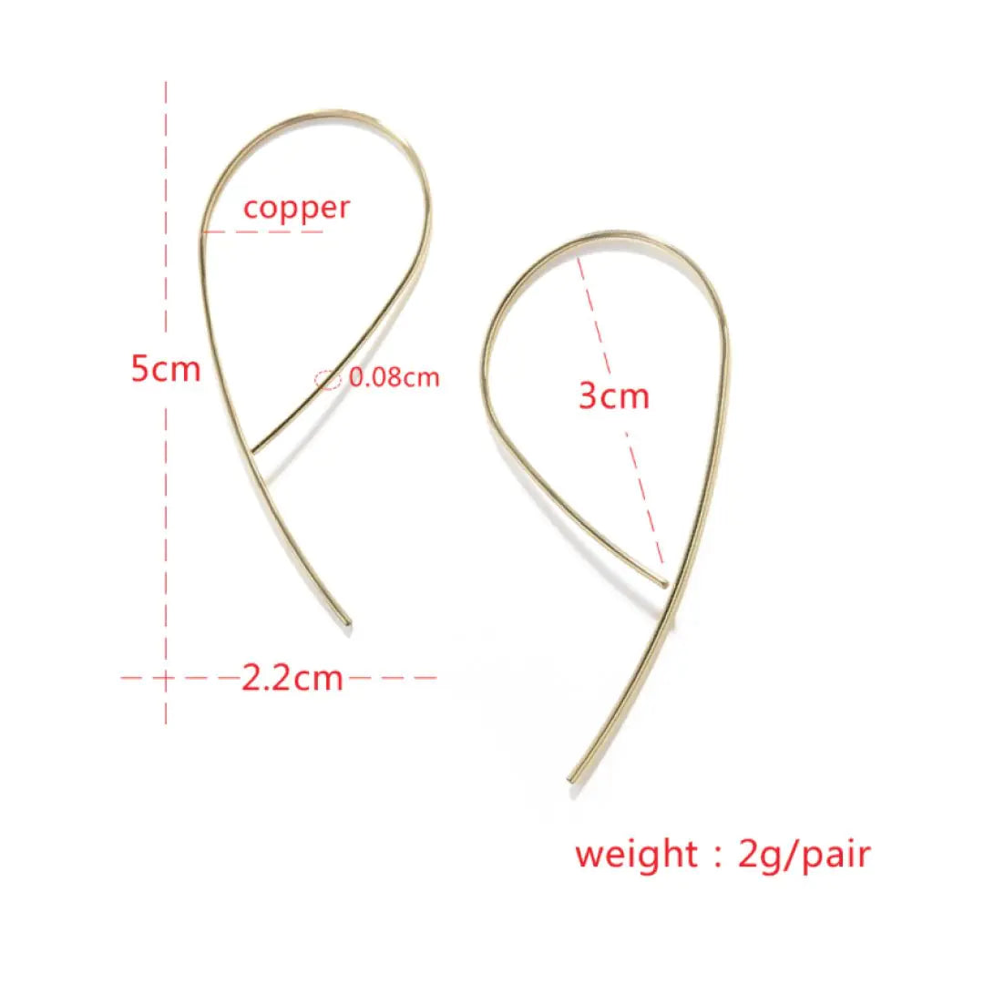 P Earrings – Minimalist 18K Gold Vermeil Arched Earrings