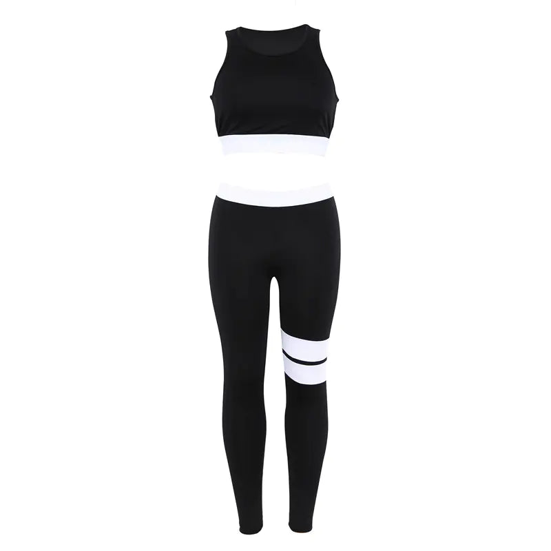 Backless Yoga Set for Women – 2-Piece Breathable Activewear with Sleeveless Crop Top and High-Waist Leggings