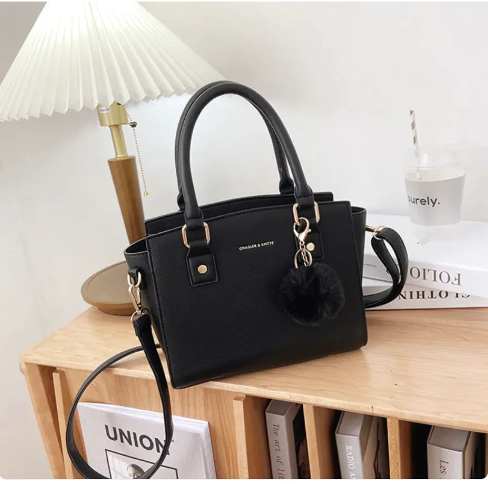 Ladies Fashion PU Leather Handbag – Elegant Shoulder Bag in Three Chic Color Combinations