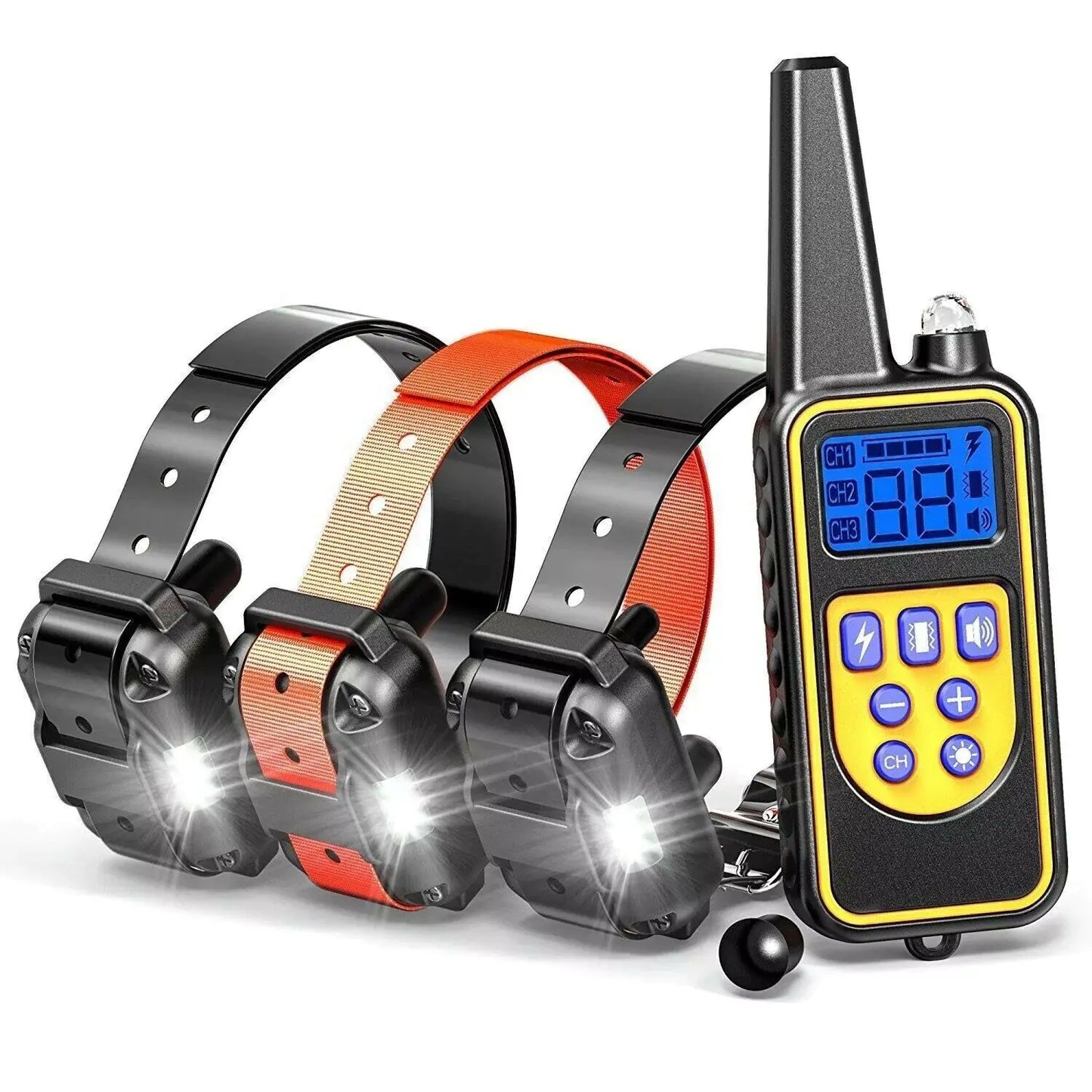 2725 FT Remote Dog Shock Training Collar – Waterproof, Rechargeable with 4 Training Modes (1-3 Dog Kits)