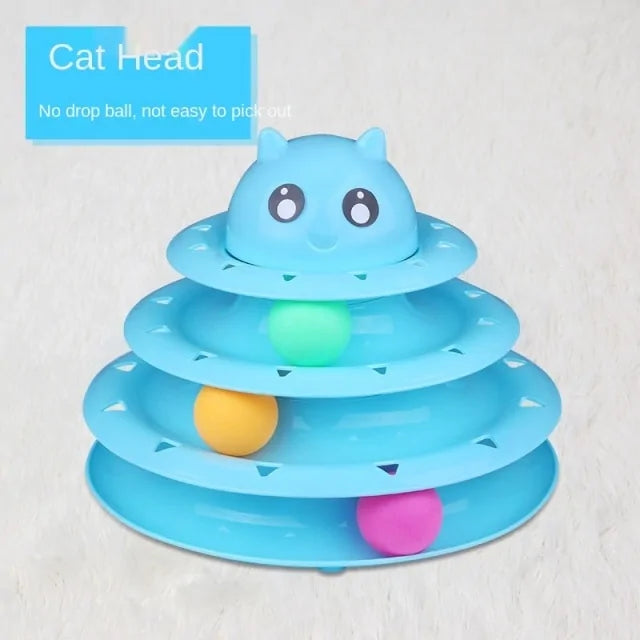 Turntable Balls 4-Layer Play Track – Endless Fun for Your Cats!