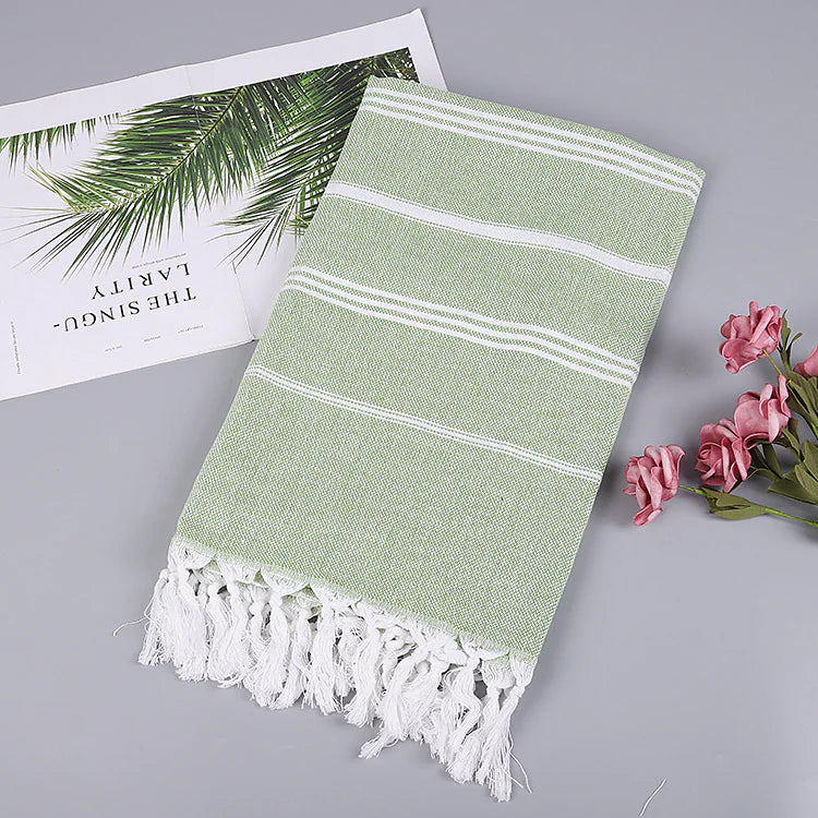 Explosion Style Turkish Fringed Beach Towel – Vibrant Comfort in Every Thread