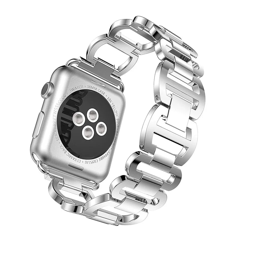 Elevate Your Apple Watch with Our Luxury Metal Diamond Bracelet