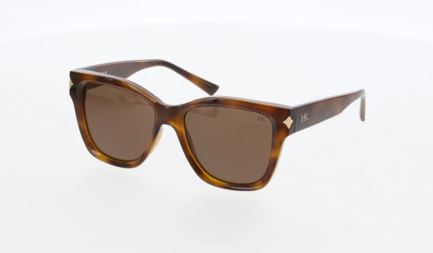 Hawk Women's Sunglasses – Geometric Bone Frame with Brown Lenses (Model HW2081)