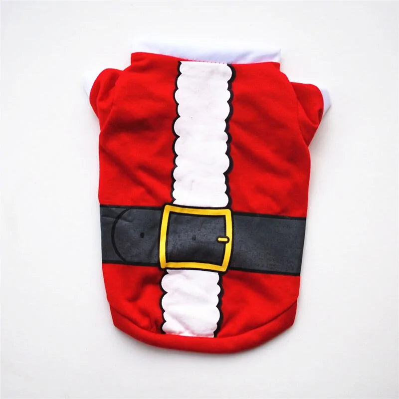 Puppy Dog Holiday Costume – Festive Red Vest with White Fur Trim for Small to Medium Dogs