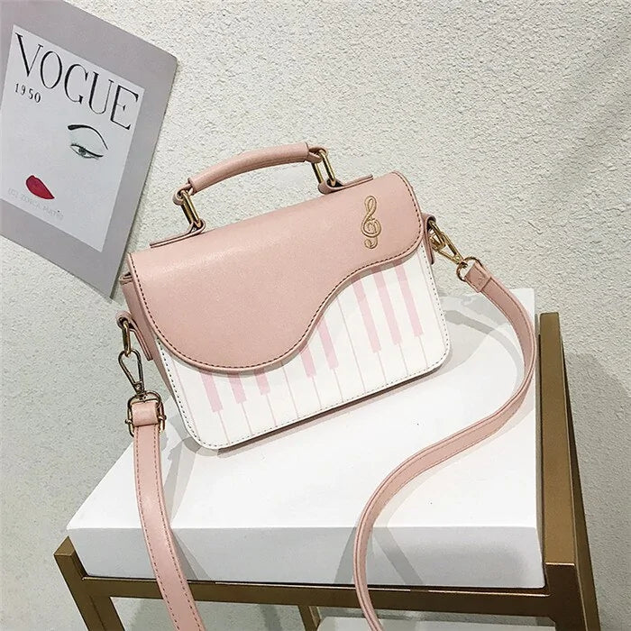 Bag Piano Pattern Leather Shoulder Bag – A Symphony of Style and Elegance