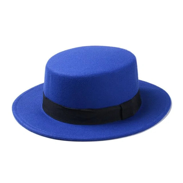 Flat Top Wool Hat for Men