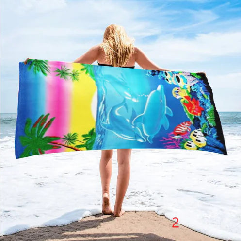 Printed Microfiber Beach Towel – Quick-Drying, Lightweight, and Fun for Summer Adventures