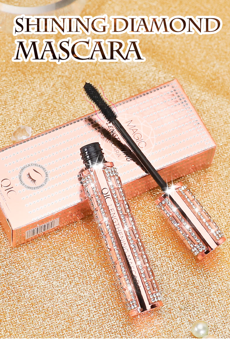 Shining Diamond Waterproof Lengthening Mascara – 5D Volume, Peanut Brush, and Smudge-Proof Wear (12.7cm / 5g)