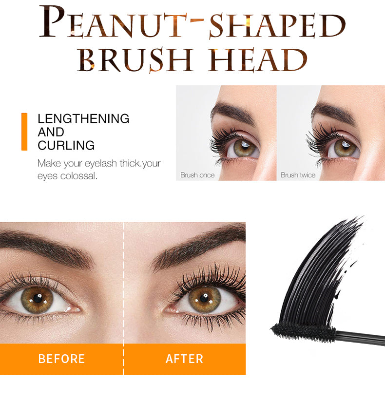 Shining Diamond Waterproof Lengthening Mascara – 5D Volume, Peanut Brush, and Smudge-Proof Wear (12.7cm / 5g)