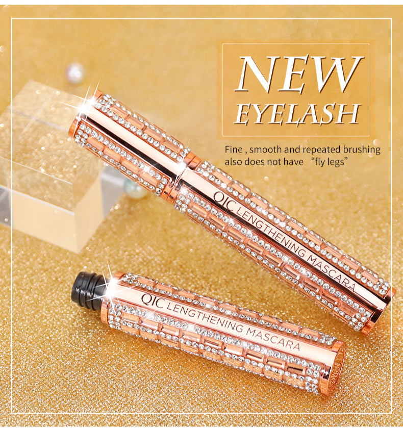 Shining Diamond Waterproof Lengthening Mascara – 5D Volume, Peanut Brush, and Smudge-Proof Wear (12.7cm / 5g)