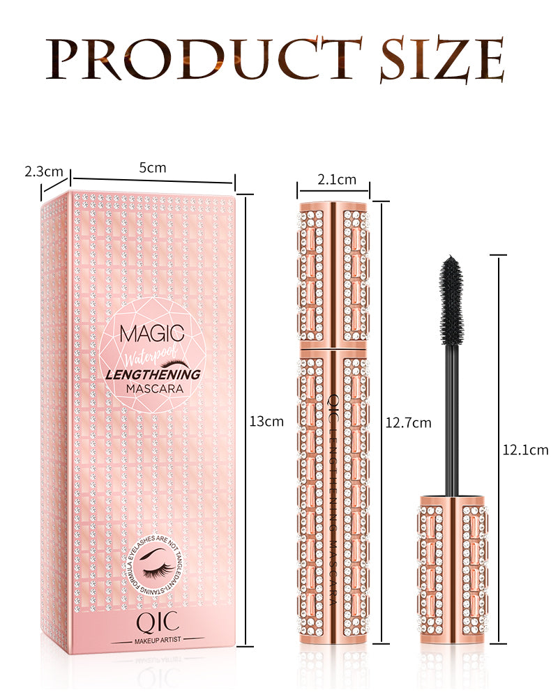 Shining Diamond Waterproof Lengthening Mascara – 5D Volume, Peanut Brush, and Smudge-Proof Wear (12.7cm / 5g)