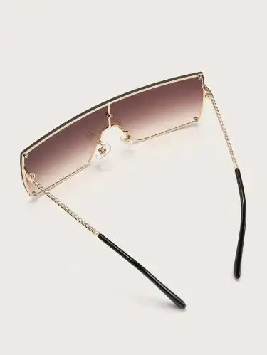Lux Flat Top Sunglasses – Boho Square Design in Gold with Brown Lenses - ONLY 5 LEFT!