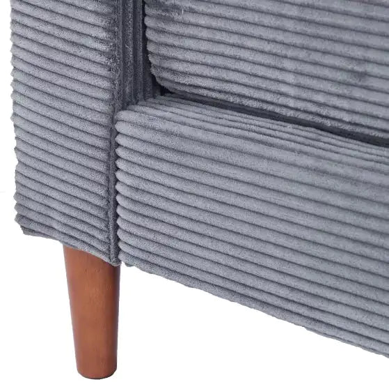 Grey Linen Sofa – Modern Upholstered Sofa for Living Room or Office