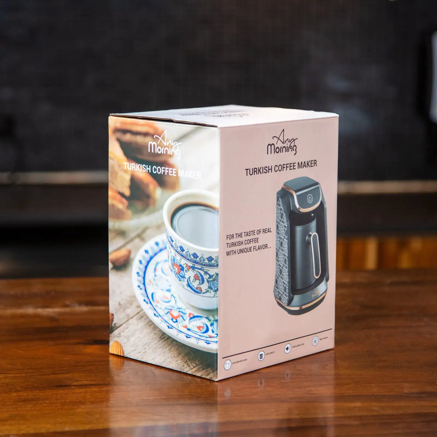 Turkish Coffee Maker – Authentic Electric Turkish Coffee Machine with Auto Shut-Off & Boil Sensor (240 ml, 420W, 120V)