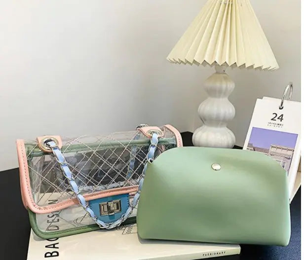 Diamond Quilted PVC Crossbody Shoulder Bag – Trendy Green Statement with Everyday Function