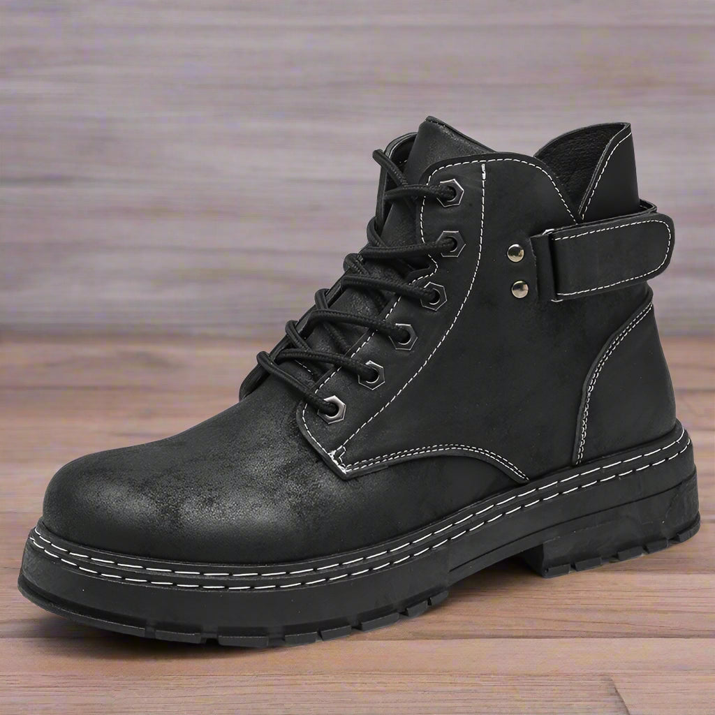 High Top Round Toe Retro Boots