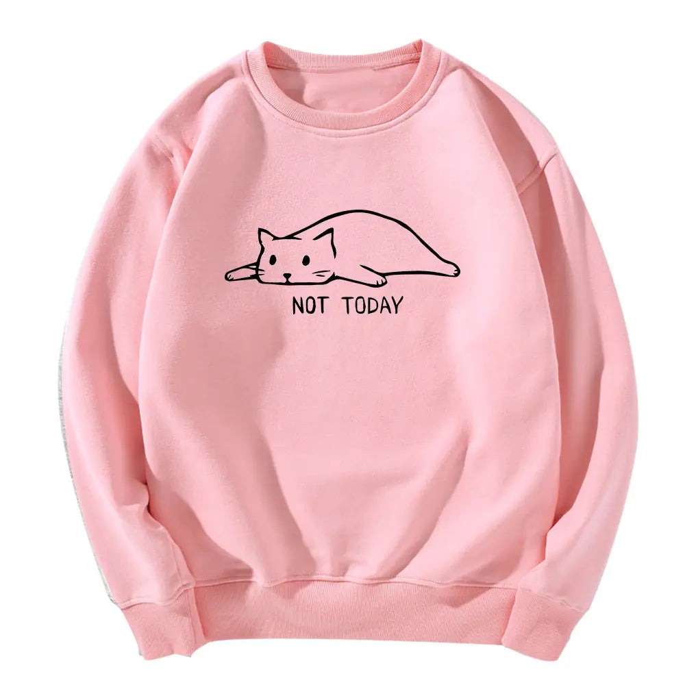 Cat Print Sweatshirt – Cozy Cotton Comfort with Feline Flair (Sizes S–3XL)