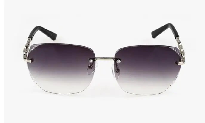 Frameless Oversized Diamond Sunglasses – Lightweight UV400 Fashion Shades for Women (4 Colors)
