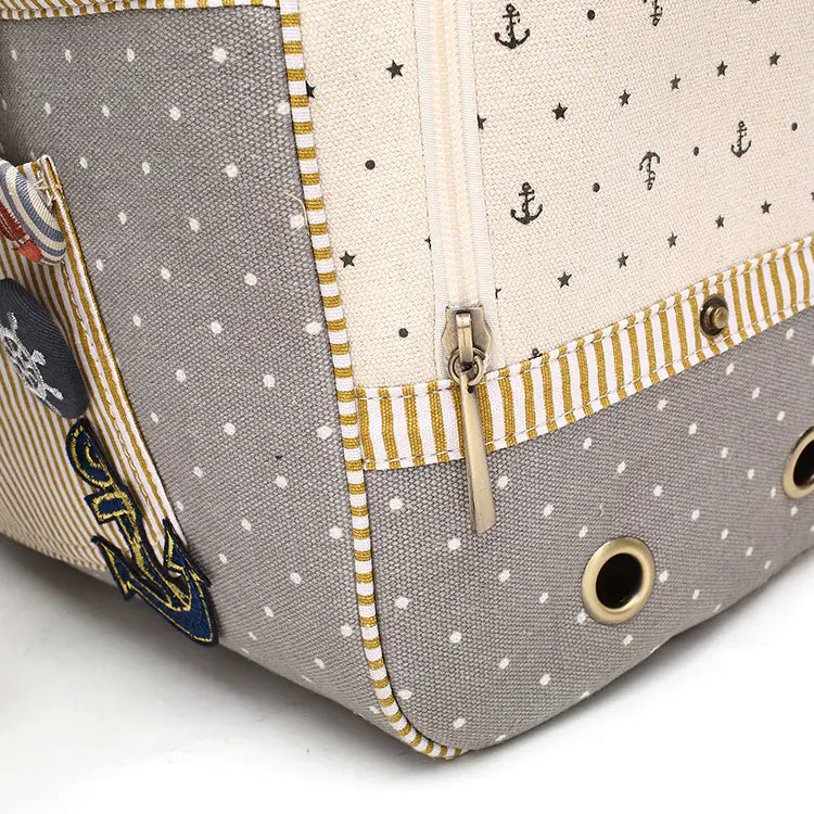 Canvas Pet Carrier Bag – Durable, Stylish Travel Space for Small to Medium Pets