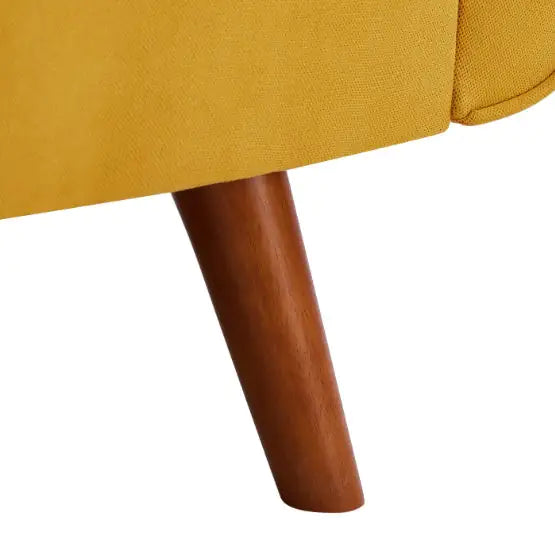 Yellow Fabric Sofa for Home Use – Linen Upholstery, Contemporary Design