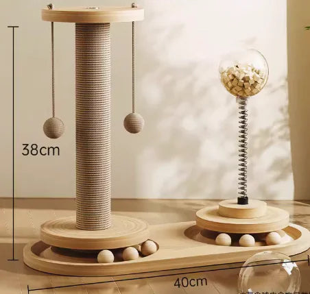 Durable Cat Scratching Post – Sisal-Wrapped Scratch Pole with Stable Base for Claw Care and Play