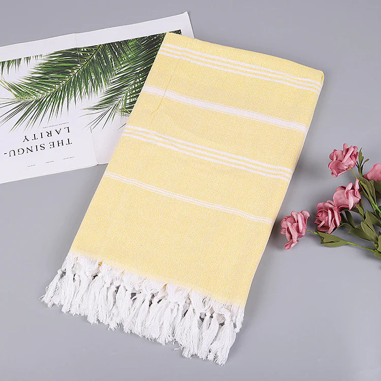 Explosion Style Turkish Fringed Beach Towel – Vibrant Comfort in Every Thread