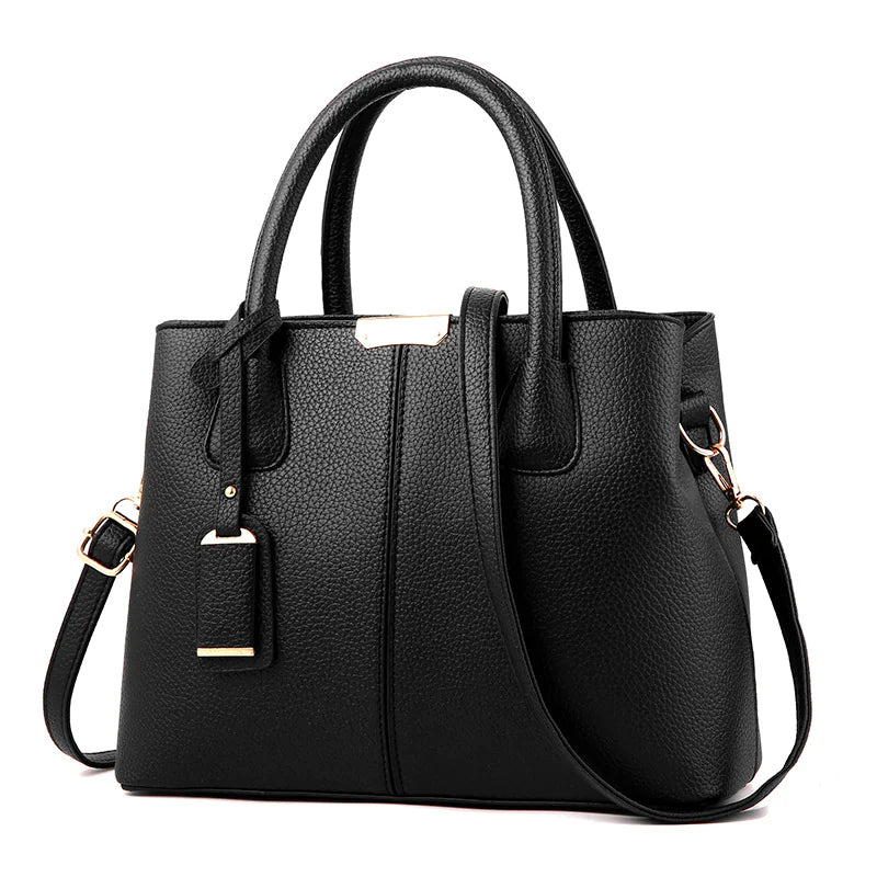 Ladies' PU Leather Handbag with Litchi Pattern – Chic Functionality for Everyday Elegance