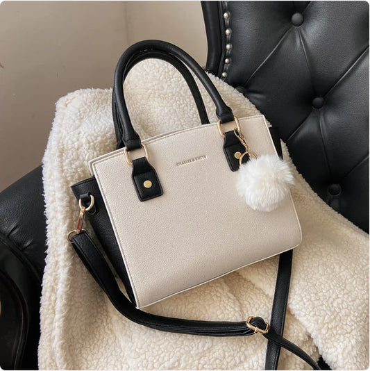 Ladies Fashion PU Leather Handbag – Elegant Shoulder Bag in Three Chic Color Combinations