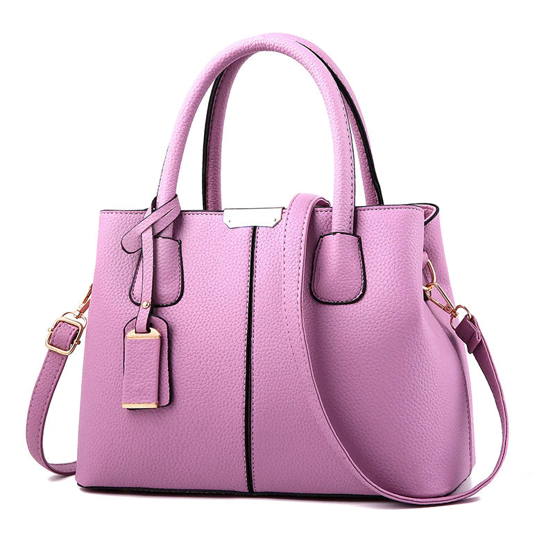 Ladies' PU Leather Handbag with Litchi Pattern – Chic Functionality for Everyday Elegance