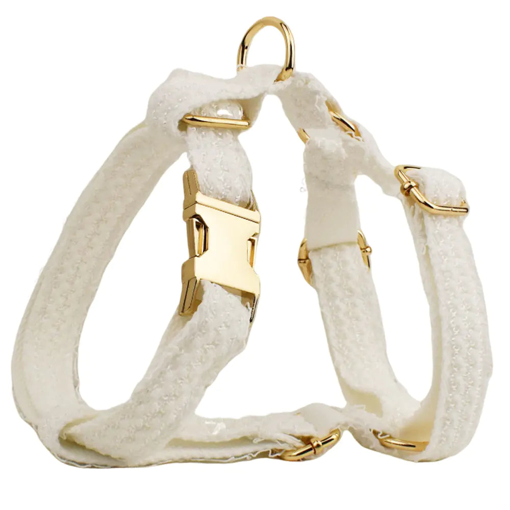 White Lace Pet Vest, Dog Collar & Leash Set (S–XL Sizes)