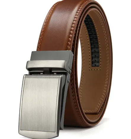 No Holes Cowhide Leather Belt - Adjustable, Stylish, and Durable